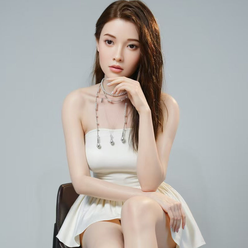 Solid silicone doll - Non-inflatable men's adult female doll adult sex figurine-Lydia